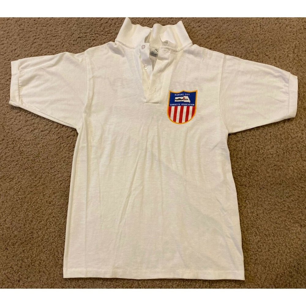 White Kansas City Corvette Association Polo Size Medium